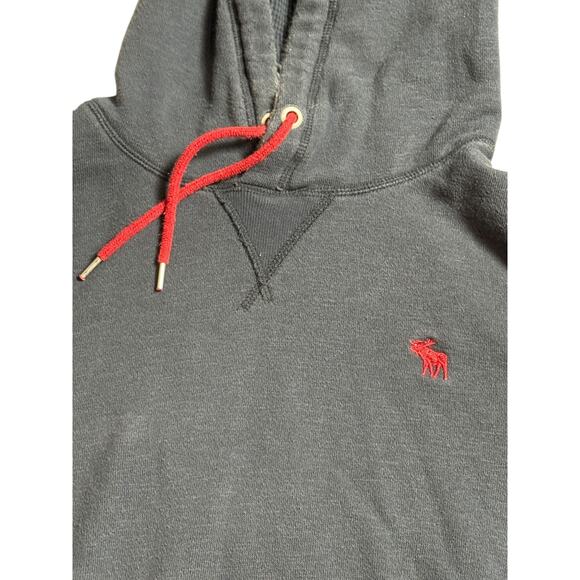 Abercrombie And Fitch Men’s Hoodie Sweatshirt Size XL Navy Blue Moose Y2K? - Picture 14 of 16